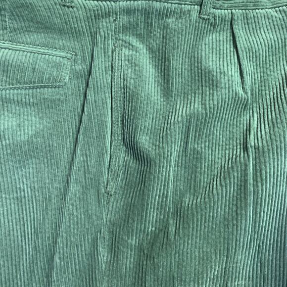 HAIDER ACKERMANN Size 34 Green Corduroy Cotton Blend Belted Casual Pants - Picture 4 of 6
